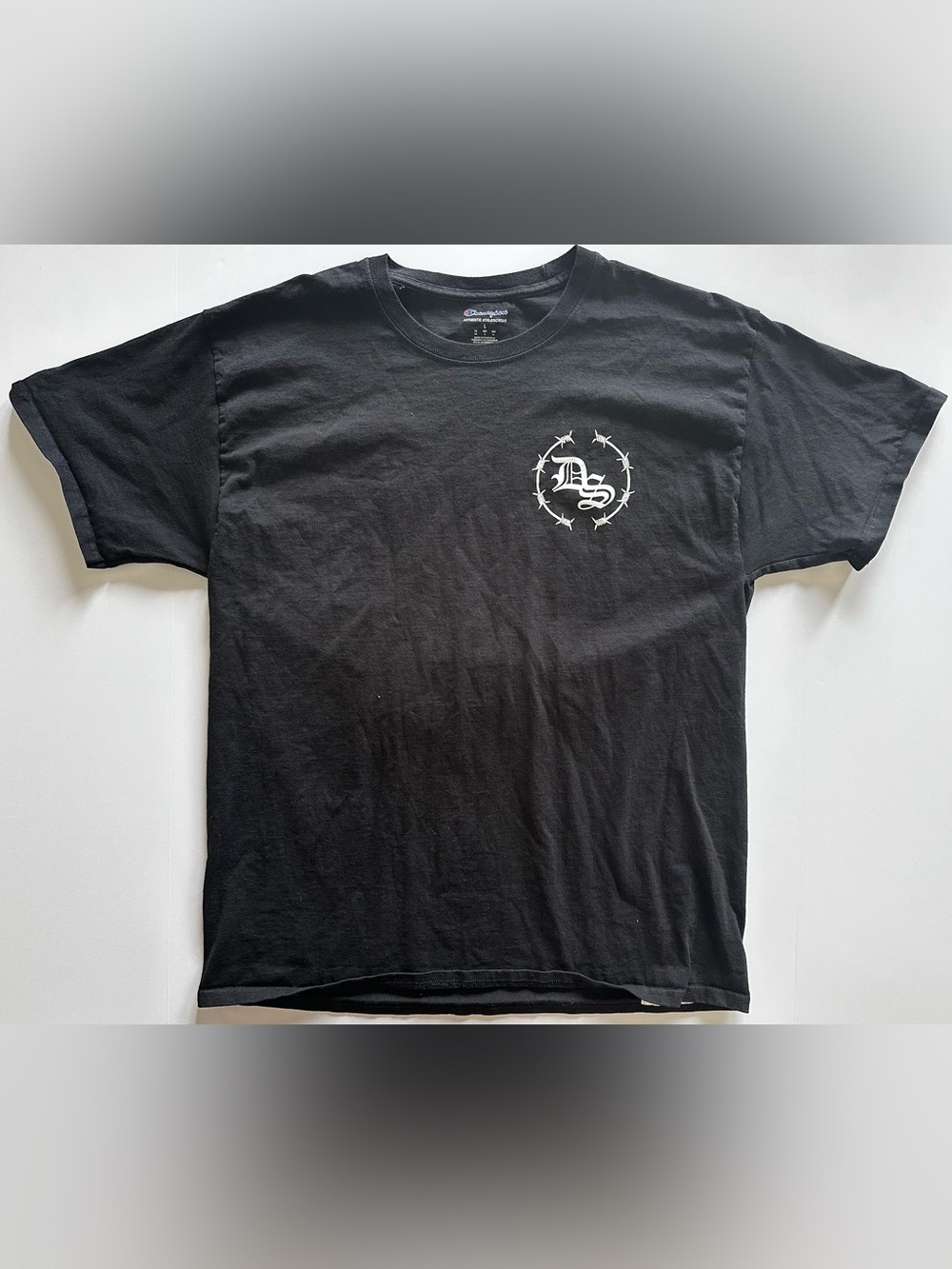 Champion Dogged Sportswear Graphic Double Sided Logo Print T Shirt Men’s L Black